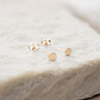 Mini 18ct Yellow Gold Plated Disc Stud Earrings, 3 of 7