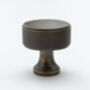 Antique Brass Round Knurled Knob With Border, thumbnail 2 of 2