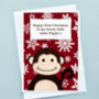 'Little Monkey' Christmas Card From Children, thumbnail 6 of 9