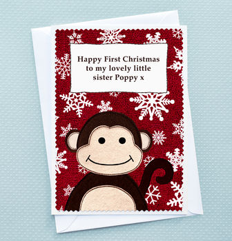 'Little Monkey' Christmas Card From Children, 6 of 9