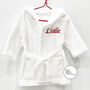 White Personalised Soft Baby Hooded Bath Robe, thumbnail 1 of 3