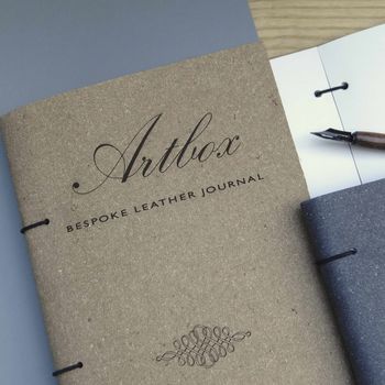 Bespoke Engraved Leather Notebook, Sketchbook, Journal, 4 of 8