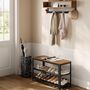 Coat Rack Shoe Bench Set Hall Tree Industrial Style, thumbnail 1 of 8