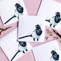Inky Magpie Blank Greeting Card, thumbnail 2 of 4