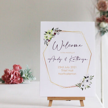 Welcome To Our Wedding Personalised Sign, 2 of 4