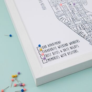 Personalised Manhattan New York Pinboard Map, 4 of 4