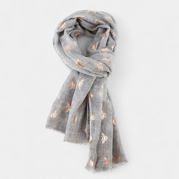 Teacher’s Gold Leaf Bee Scarf And Brooch Set, 2 of 7
