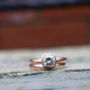 Recycled 9ct Rose Gold Ring Set With 1ct Moissanite, thumbnail 4 of 5