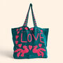 Love Velvet Embroidered Tote Bag | Various Colours Available, thumbnail 1 of 12