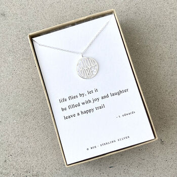 Good Vibes Haiku Poem Silver Necklace, 3 of 5