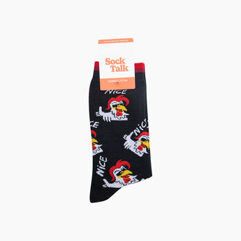 Nice Cock Combed Cotton Novelty Socks In Black, 4 of 4