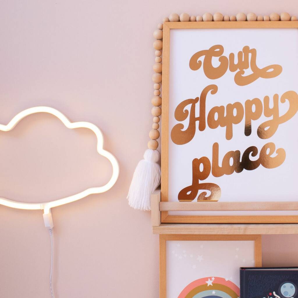 Gold Foil 'Our Happy Place' Art Print, 1 of 5
