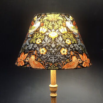 William Morris Tapered Lampshade Strawberry Thief Navy, 3 of 3