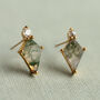 Moss Agate Stud Earrings, thumbnail 1 of 6