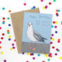 Naughty Seagull Birthday Cake Card, thumbnail 1 of 2