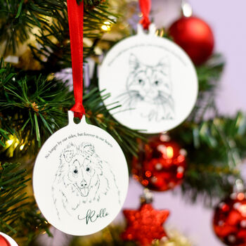 Personalised Hand Drawn Pet Portrait Memorial Keepsake Decoration, 5 of 7