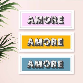 Framed Amore Typography Print, 3 of 10
