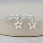 Sterling Silver Charm Hoops With Geo Star Charm, thumbnail 2 of 4