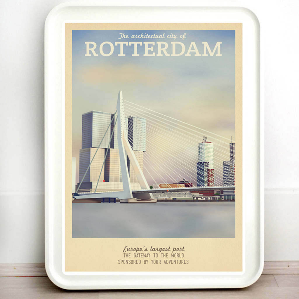 the netherlands rotterdam retro travel print by studio moriarty