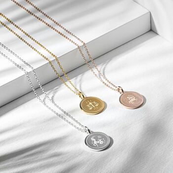 Personalised Rose Gold Plated Zodiac Icon Necklace, 6 of 12