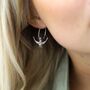 Sterling Silver Flying Bird Hoops, thumbnail 2 of 7