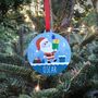 Personalised Santa Wooden Bauble Christmas Decoration, thumbnail 1 of 2