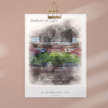 Watercolour Football Stadium Personalised Print, 5 of 5