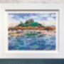 St Michael's Mount Sunset Upcycled Paper Collage Print, thumbnail 1 of 5