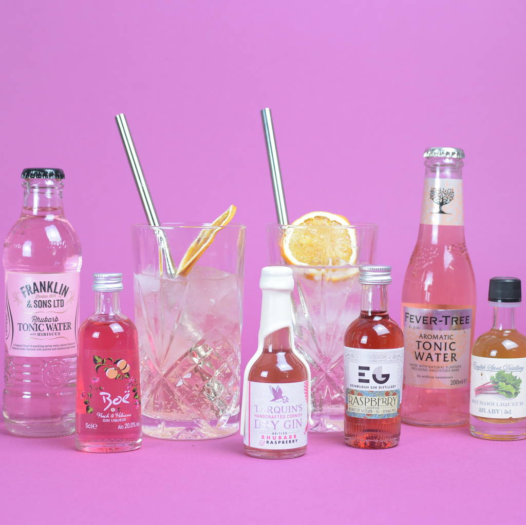 pink gin and tonic set by tipple box | notonthehighstreet.com