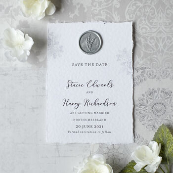 Silver Wax Seal Venue Illustration Wedding Invitations, 5 of 12