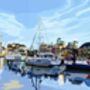 Limehouse Basin Marina Illustration Art Print, thumbnail 2 of 3