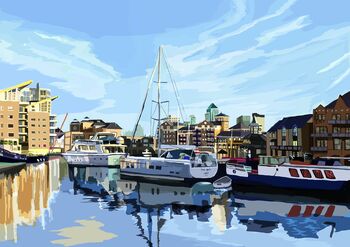 Limehouse Basin Marina Illustration Art Print, 2 of 3