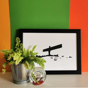 The Angel Of The North Lino Framed Print, 4 of 4