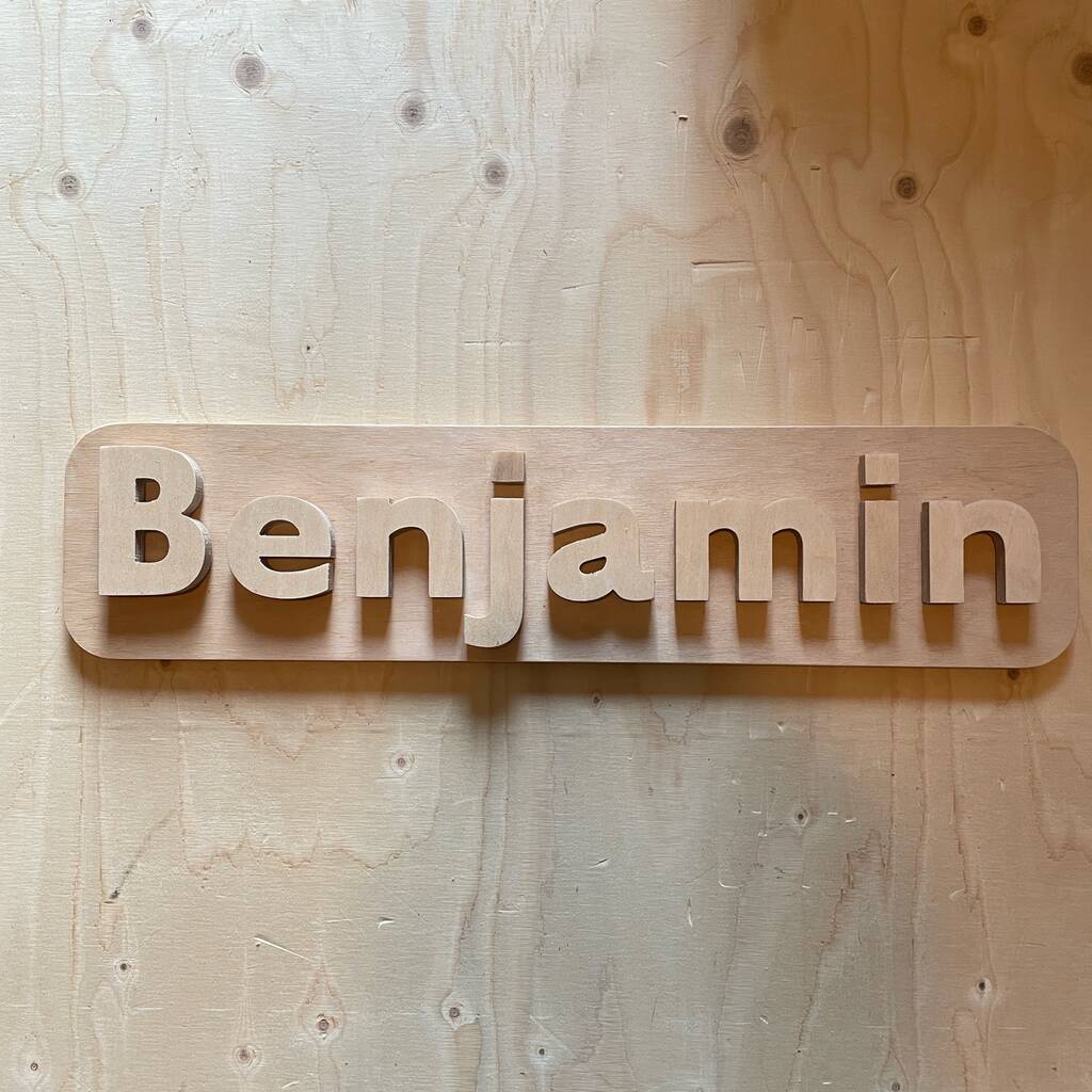 Plywood Wooden Sign Raised Block Letters, 1 of 6