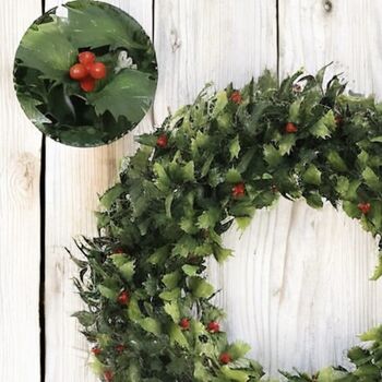 Holly And Red Berry Winter Wreath, 5 of 6