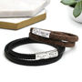 Personalised Men's Double Leather Wrap Bracelet, thumbnail 2 of 6