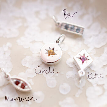 9ct Personalised Birthstone Charm Cluster Necklace, 4 of 12