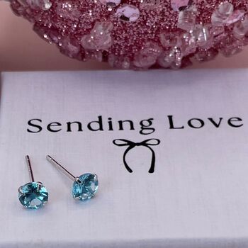March Birthstone Aquamarine Earrings, 3 of 7