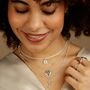 Engraved Heart And Birthstone Necklace, thumbnail 4 of 8