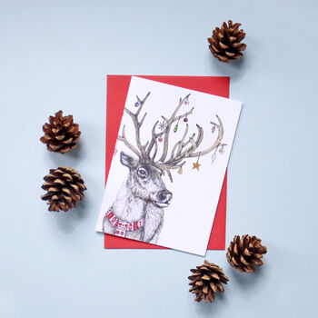 'Santa's Helper' Reindeer Christmas Card, 5 of 5