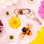 Yellow Daisy Flower Resin Keyring Bag Key Charm, thumbnail 1 of 3