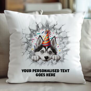 Personalised Husky Birthday Break Through Dog, 5 of 8