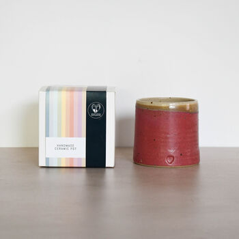Speckled Clay Candle Pot With Refill Raspberry, 2 of 6