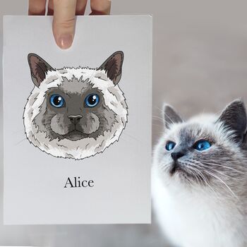 Personalised Cat And Dog Face Portrait Print, 2 of 10