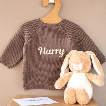 Personalised Baby Boy Cardigan – Name On Back, 2 of 12