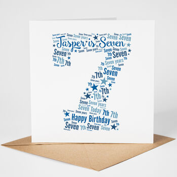 Personalised 7th Birthday Card For Boy, 2 of 2