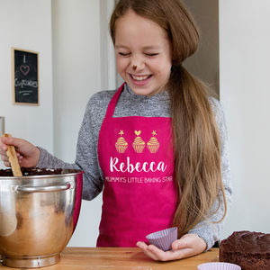 Kids Personalised Cat Apron Sass & Belle Baking Cooking Customised Name Children 