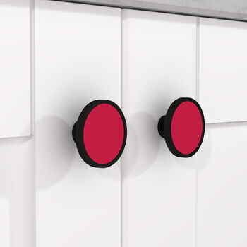 Red Shade Cupboard Drawer Door Cabinet Knobs Handles, 5 of 9