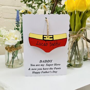 Personalised Father's Day Funny Pants Card, 5 of 7