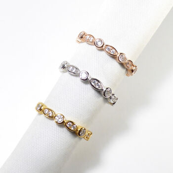Classic Eternity Rings, Cz, Gold Vermeil On 925 Silver, 9 of 11